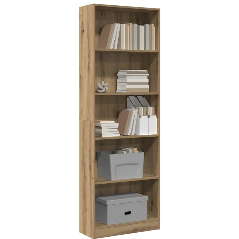 vidaXL Boekenkast Artisian Oak 60x24x176 cm bewerkt hout Bruin