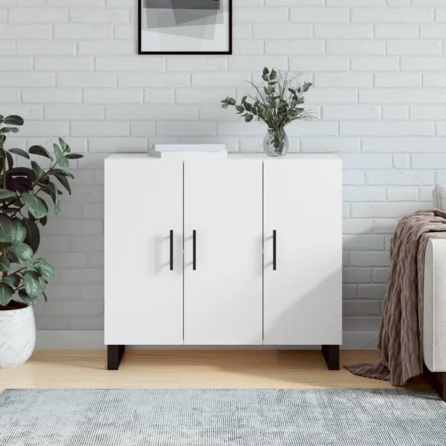 vidaXL Dressoir 90x34x80 cm bewerkt hout wit, foto 2
