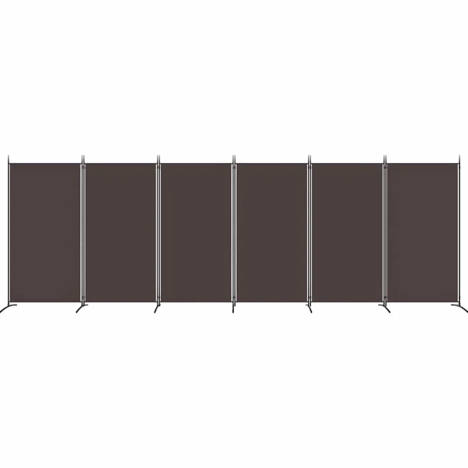 vidaXL Kamerscherm met 6 panelen 520x180 cm stof bruin