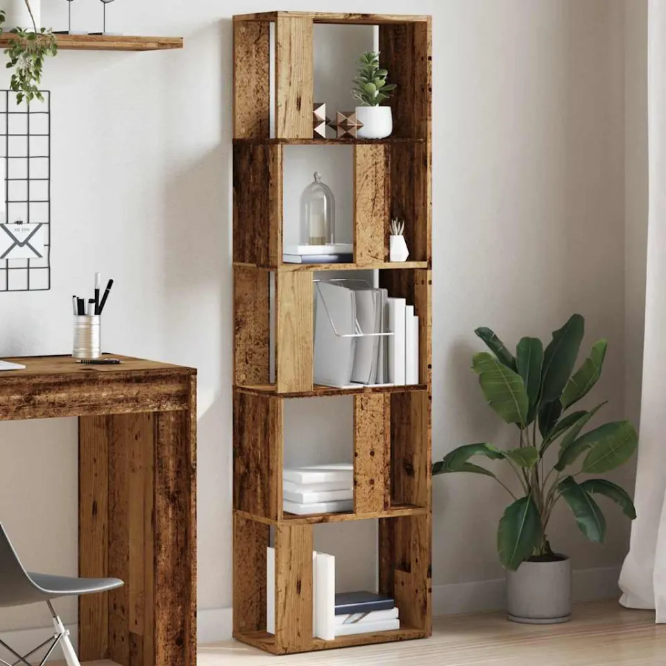vidaXL Boekenkast 45x24x159 cm bewerkt hout oud houtkleurig bruin, foto 2