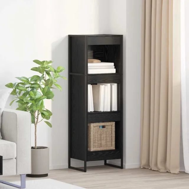 vidaXL Boekenkast 40 x 30 x 121 cm Bewerkt hout Zwart Eiken
