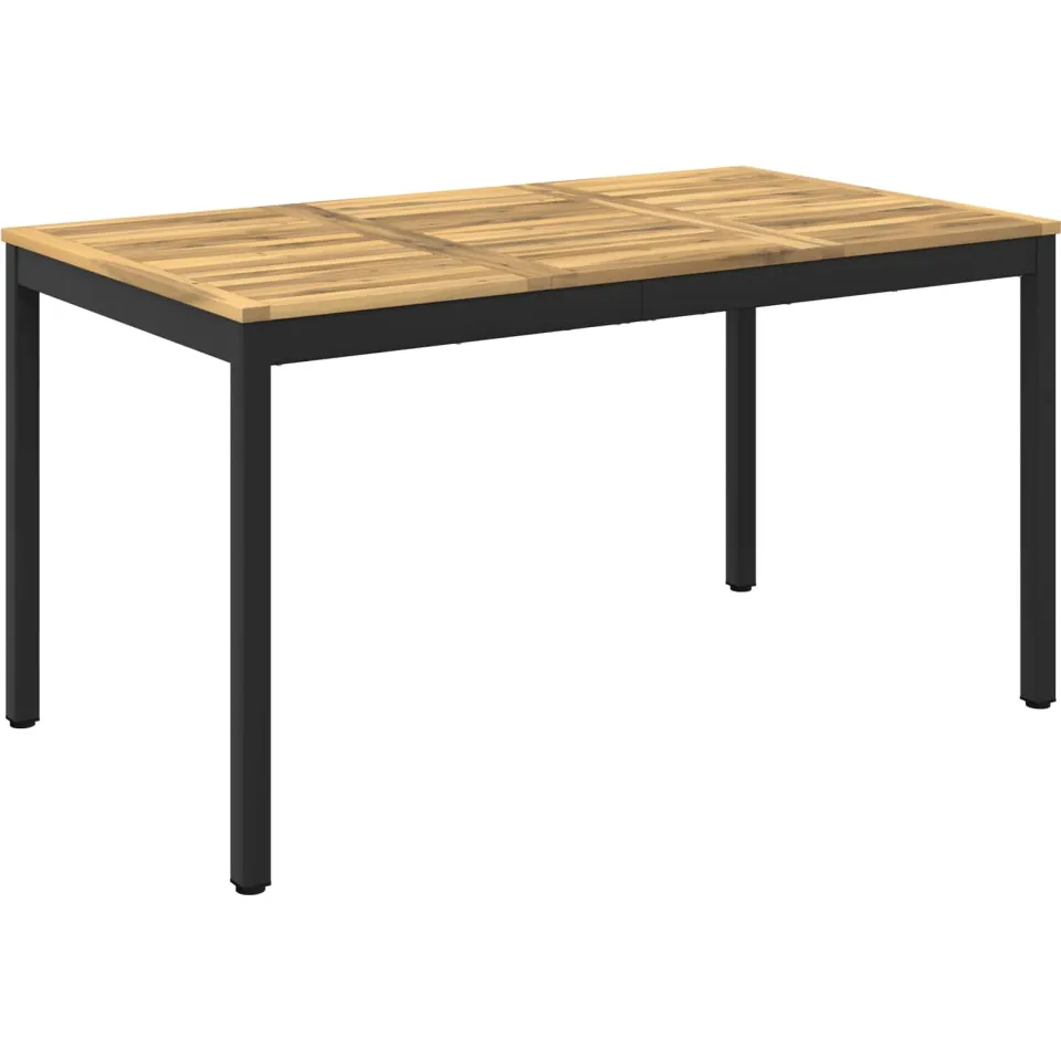 vidaXL Tuindiner tafel NAARDEN Whitewash en zwart 141 x 80,5 x 75 cm, foto 3