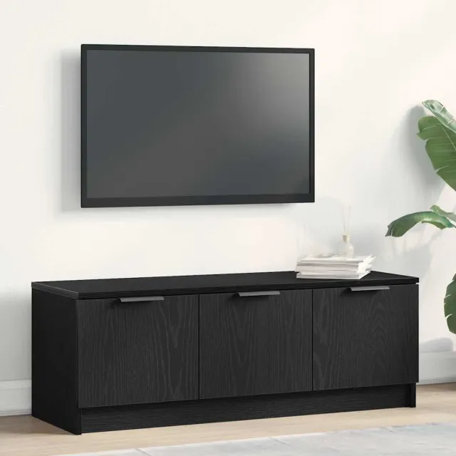 vidaXL TV-kast 102 x 35 x 36,5 cm Zwart Eiken Bewerkt hout, foto 2