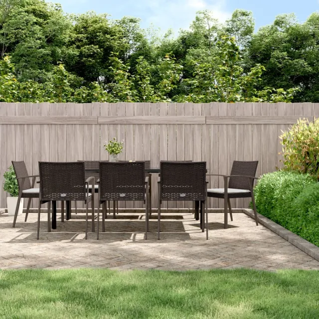 vidaXL 9-delige Tuinset met kussens poly rattan en staal, foto 2