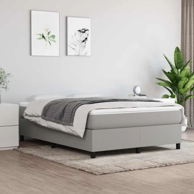 vidaXL Boxspring bed stof lichtgrijs 140x200 cm