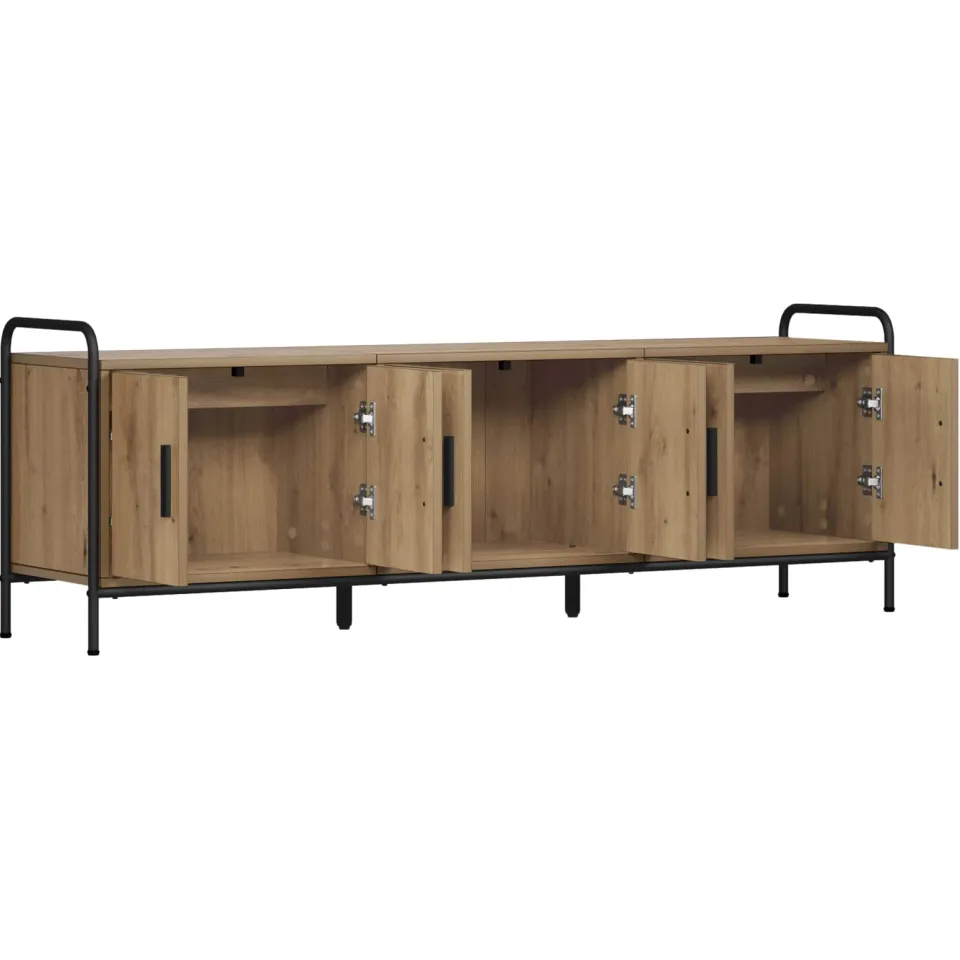 vidaXL Tv-meubel 146 x 33 x 50 cm Artisanaal eiken Bewerkt hout