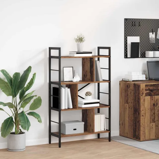 vidaXL Boekenkast 7-laags 75 x 30 x 123,5 cm Bewerkt hout Oud Hout bruin, foto 2