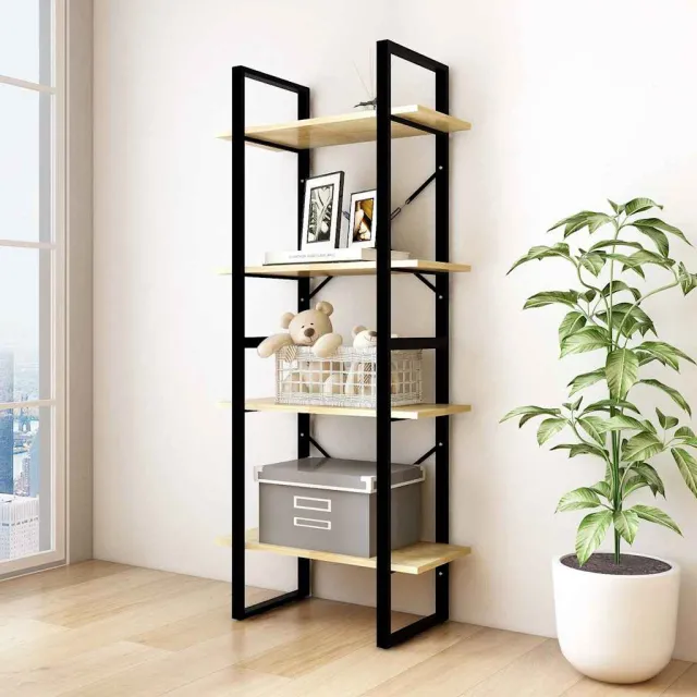vidaXL Boekenkast met 4 schappen 60x30x140 cm massief grenenhout Bruin