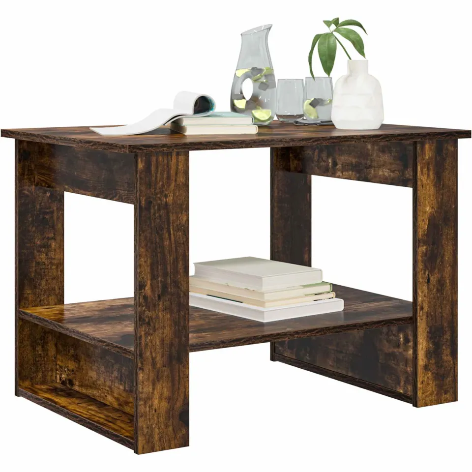 vidaXL Salontafel Gerookt eiken 72 x 50 x 50 cm Bewerkt hout Bruin