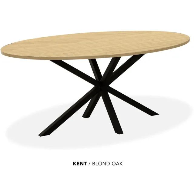 Maxfurn Eettafel ovaal | Zeer krasvast | Kleur: Blond oak | Afmeting 160x92cm