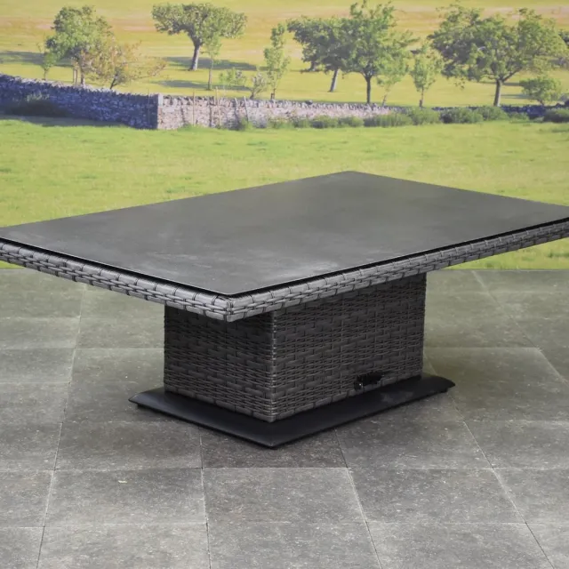 AVH-Collectie Miami lounge-diningtafel 140x85xH47-71 cm in hoogte verstelbaar antraciet