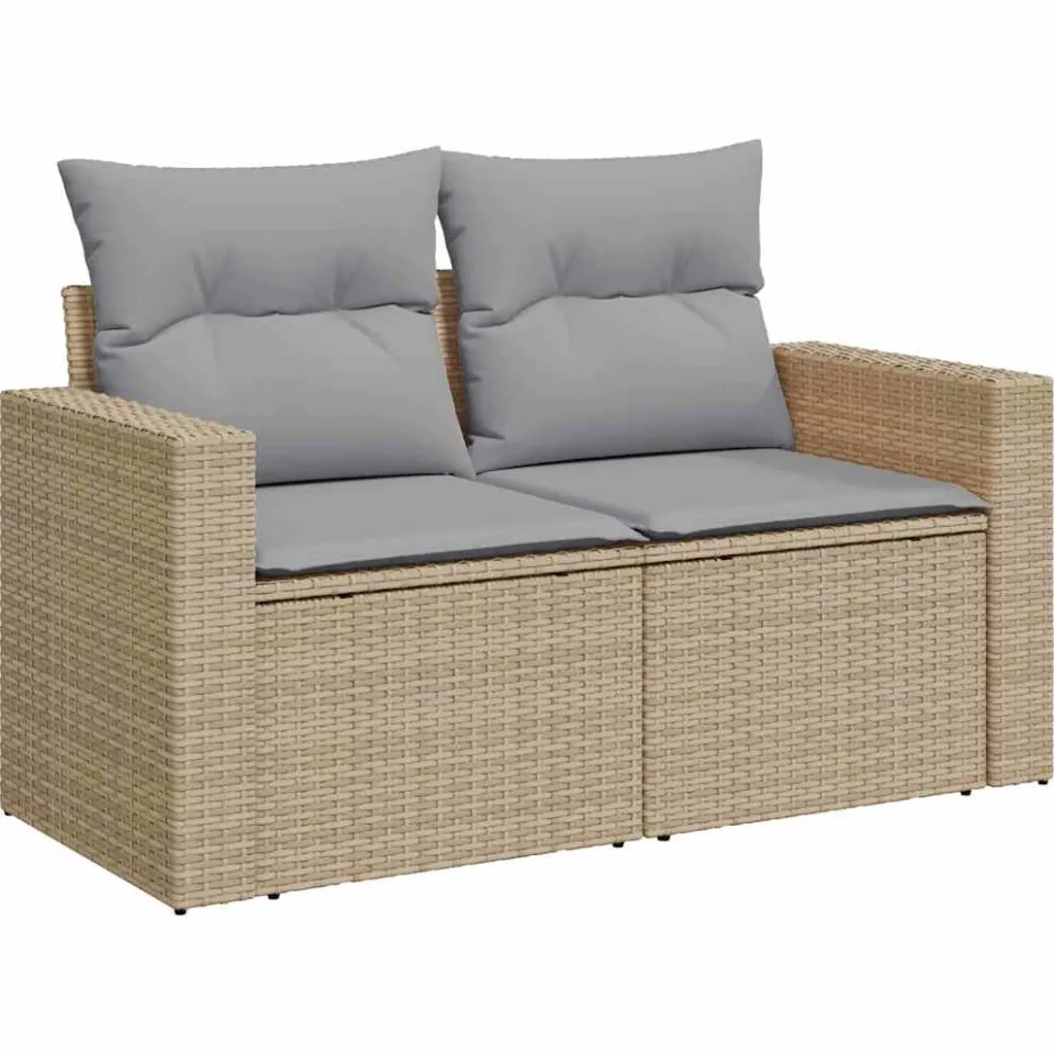 vidaXL Tuin Sofa Set 10 st Beige poly rattan