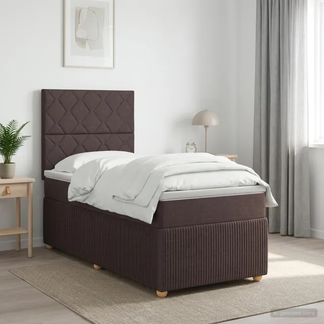 vidaXL Boxspringbed met matras Donkerbruin 80 x 200 cm Stof