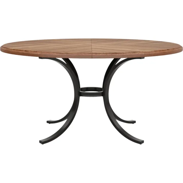 Happiq Eettafel Orvion - Ronde Eettafel 120cm - Voor 4 Personen - Voor Keuken en Eetkamer Bruin