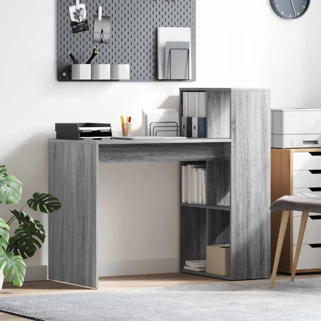 vidaXL Bureau Grijs Sonoma 108 x 55 x 103 cm Bewerkt hout, foto 2