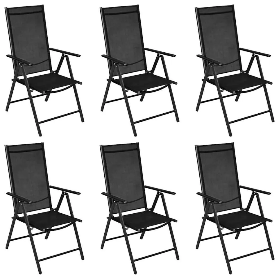 vidaXL 7-delige Tuinset aluminium zwart, foto 2