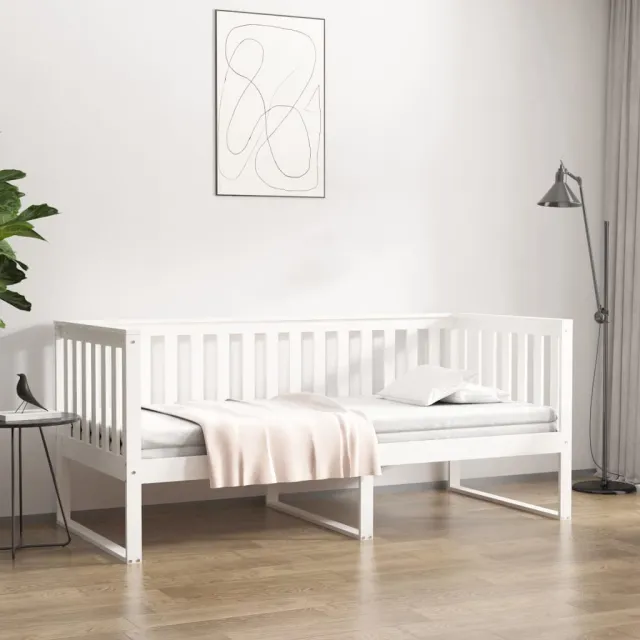 vidaXL Slaapbank zonder matras 90x200 cm massief grenenhout wit