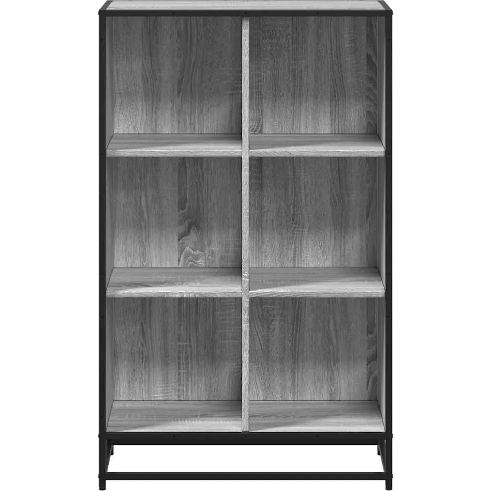 vidaXL Boekenkast 65,5x33x107,5cm bewerkt hout grijs sonoma eikenkleur, foto 4