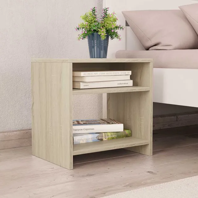 vidaXL Nachtkastje 40x30x40 cm bewerkt hout sonoma eikenkleurig, foto 2