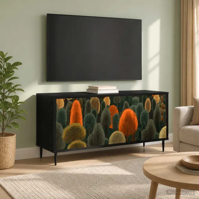 vidaXL Tv-meubel ZAANDAM 102 x 33 x 51 cm Zwart eiken Bewerkt hout, foto 2