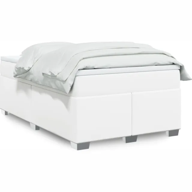 vidaXL Boxspring met matras kunstleer wit 120x190 cm
