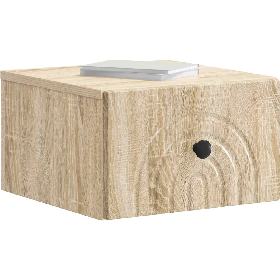 vidaXL Wandbeugel Bedkast Sonoma Eiken 33 x 34,5 x 20 cm Bewerkt hout Bruin