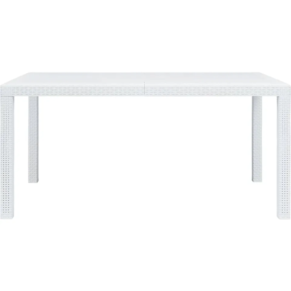 vidaXL Tuintafel 150x90x72 cm rattan-look kunststof wit, foto 2