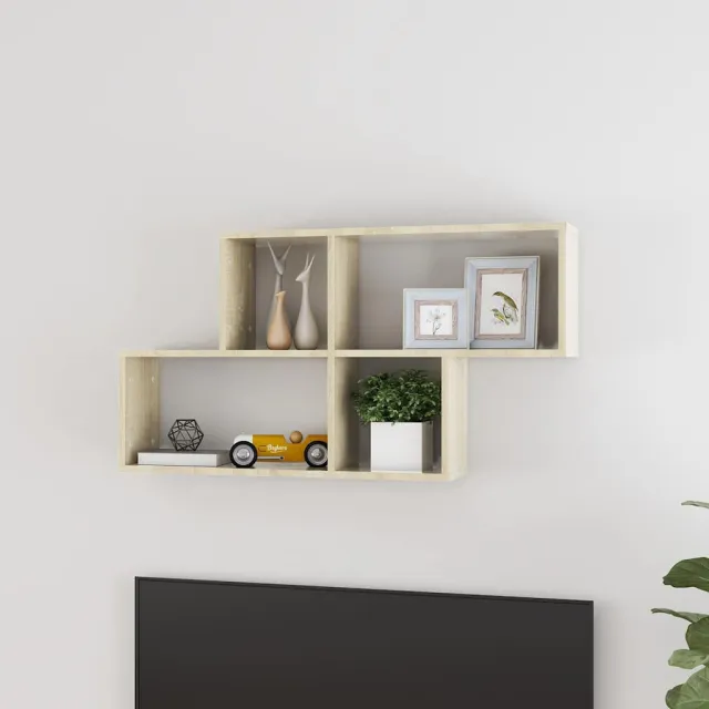vidaXL Wandschap 100x18x53 cm bewerkt hout sonoma eikenkleurig Bruin