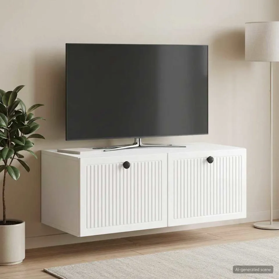 vidaXL Wandbeugel TV-kast Hoogglans Wit 78,5 x 41 x 30 cm Bewerkt hout, foto 4