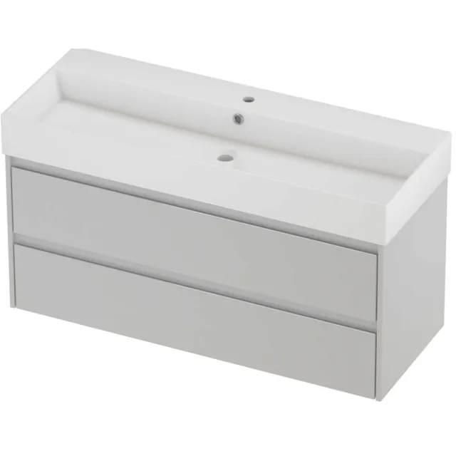 Proline Zara Badmeubelset Porselein Loft 1 Kraangat 120x46x65 cm Glans Wit Glans Wit