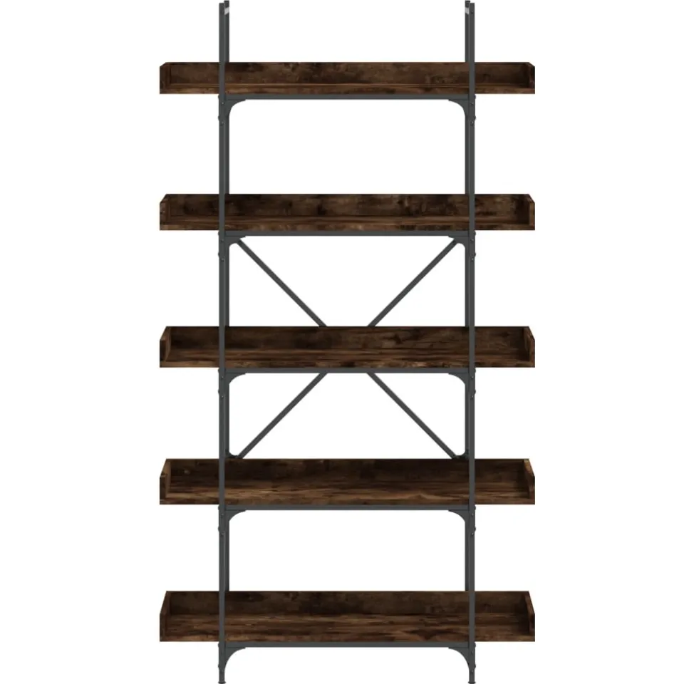 vidaXL Boekenkast 5-laags 100x33x180,5 cm bewerkt hout gerookt eiken, foto 3