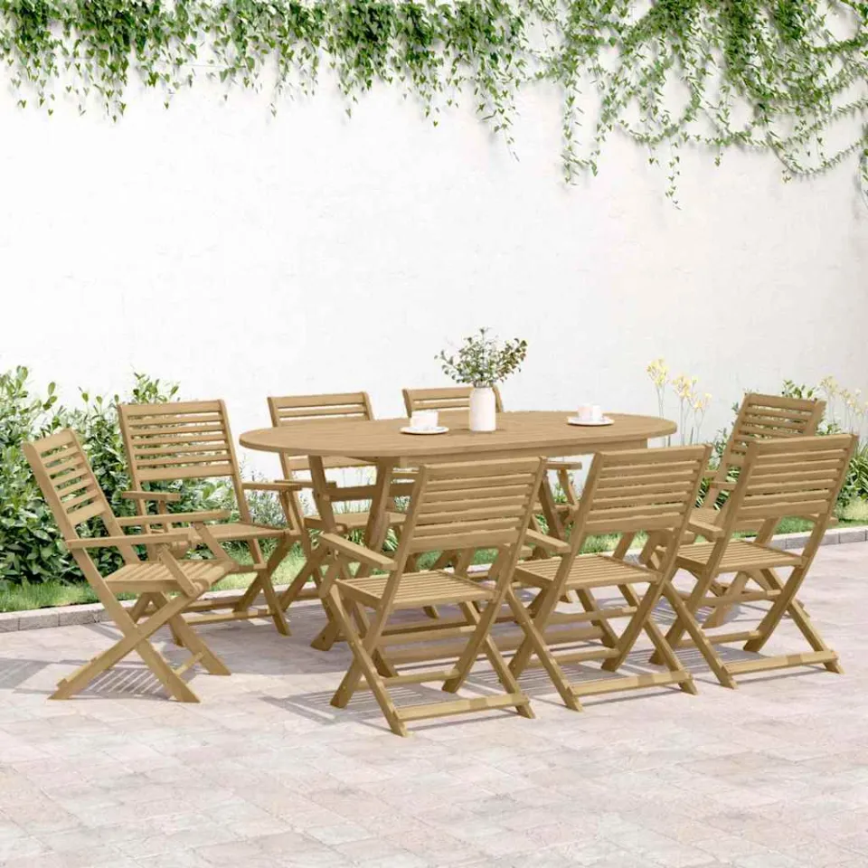 vidaXL 9-delige Tuinset massief acaciahout bruin, foto 2