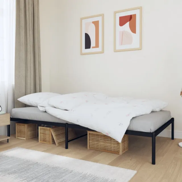 vidaXL Bedframe metaal zwart 107x203 cm
