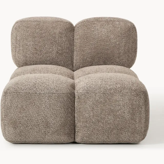 Westwing Collection Middelste module Tayla van teddy bouclé Taupe