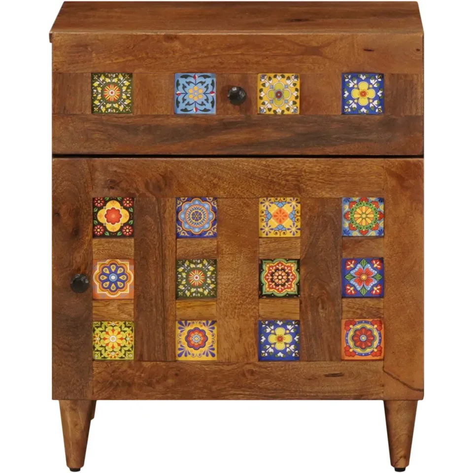 vidaXL Nachtkastje Bruin 50 x 33 x 60 cm Massief Mango Hout, foto 4