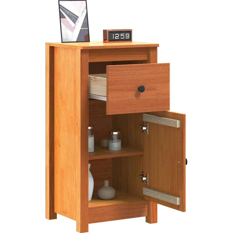 vidaXL Dressoir 2 st Wasbruin 39 x 34,5 x 80 cm Massief grenenhout