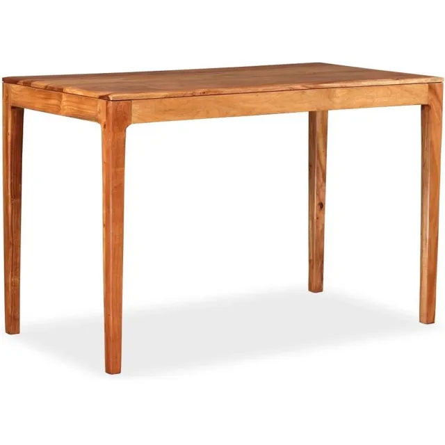 vidaXL Eettafel - 118x60x76 - cm - massief - hout Bruin
