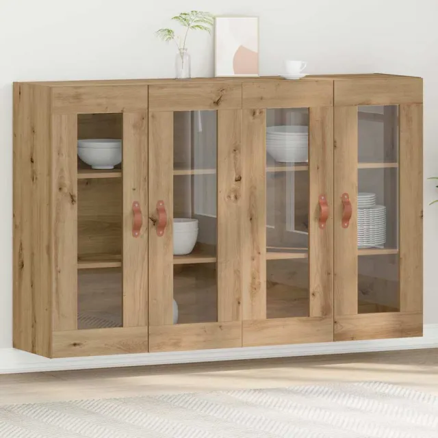 vidaXL Wandkasten 2 st Artisan Eiken 69,5 x 34 x 90 cm Bewerkt hout, foto 2