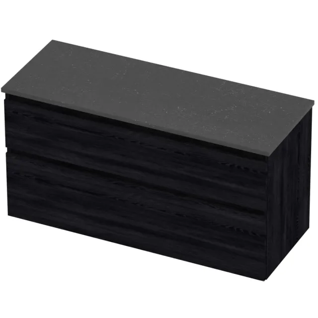 Proline Deck Badmeubelset Hardsteen Asymmetrisch 120x46x55 cm Blue Stone Black Oak