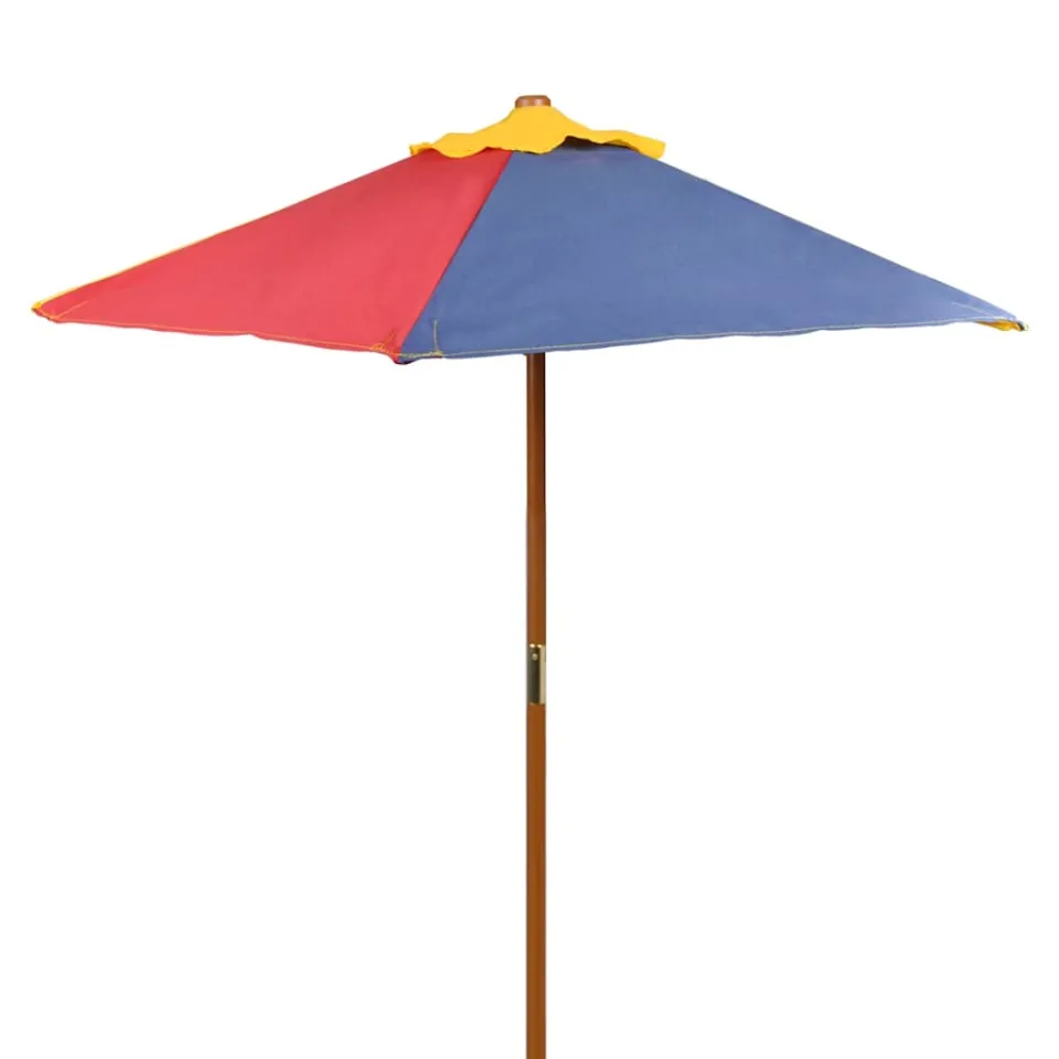 vidaXL Kinderpicknicktafel met banken en parasol hout meerkleurig, foto 3
