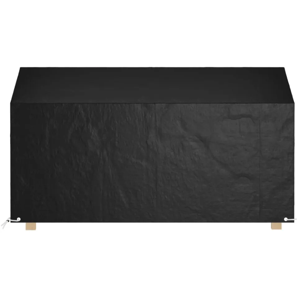 vidaXL Tuinbankhoes met 8 oogjes 210x70x70/88 cm polyetheen zwart, foto 2