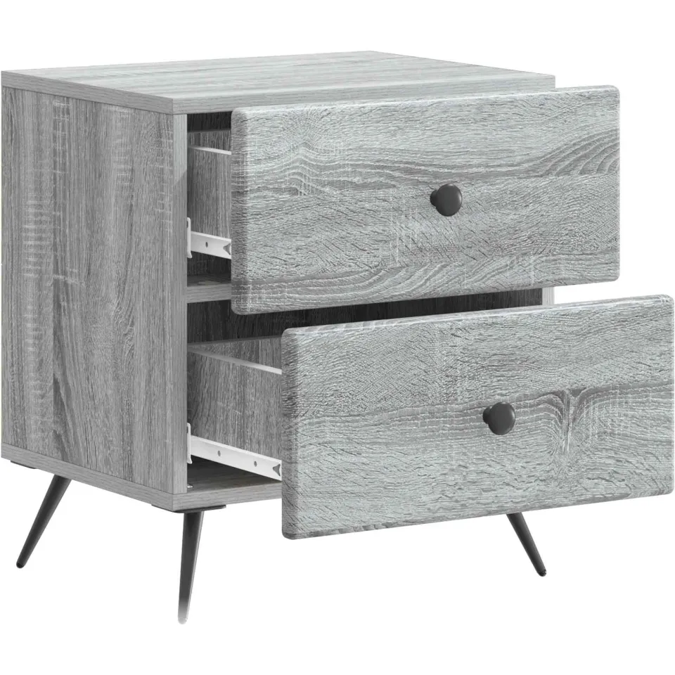 vidaXL Nachtkastje Grijs sonoma 43 x 34,5 x 47,5 cm Bewerkt hout, foto 3
