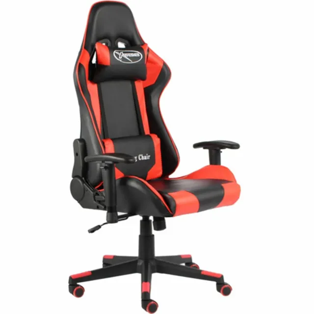 vidaXL Gamestoel - draaibaar - PVC - rood rood en zwart