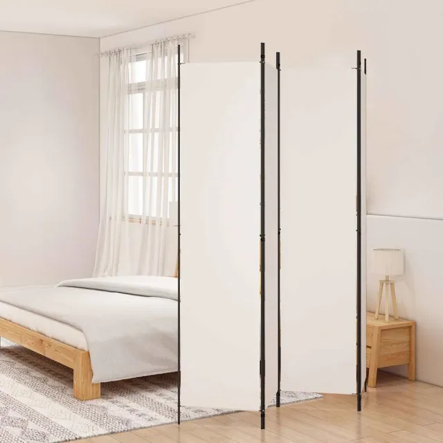 vidaXL Kamerscherm met 4 panelen 200x220 cm stof wit, foto 2