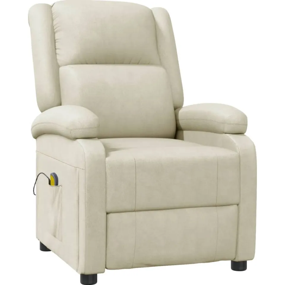 vidaXL Massagestoel kunstleer crèmekleurig, foto 3