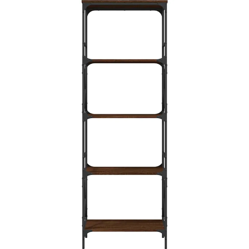 vidaXL Boekenkast 5-laags 59x35x171 cm bewerkt hout bruin eikenkleur