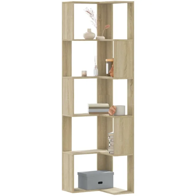 vidaXL Boekenkast 5-laags hoek 50x50x179 cm bewerkt hout sonoma eiken Bruin