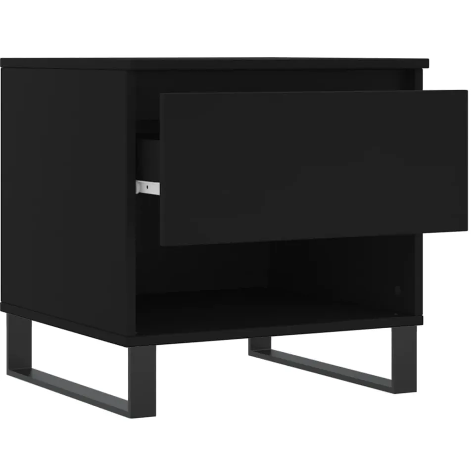 vidaXL Salontafel 50x46x50 cm bewerkt hout zwart, foto 5