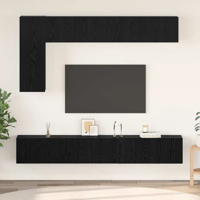vidaXL Tv-meubelset 6 st Zwart Eiken Bewerkt hout, foto 2