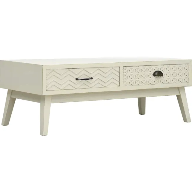 vidaXL Salontafel met 2 lades 110x50x40 cm bewerkt hout grijs